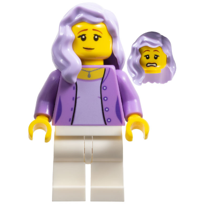 [TOY.CHAN] LEGO 樂高 85974 薰衣草紫色 頭髮 中長髮 右側披肩-細節圖2