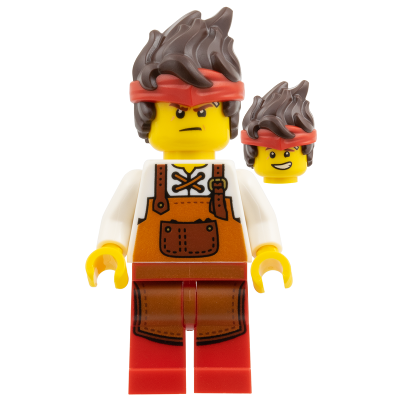 [TOY.CHAN] LEGO 樂高 3626pb1889 黃色 頭部 中膚色傷疤 繃帶 歪嘴笑 堅定表情-細節圖4