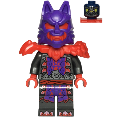 [TOY.CHAN] LEGO 樂高 3626pb3542 深藍色 頭部 武士面罩 黃色臉部 中膚色眼影-細節圖3