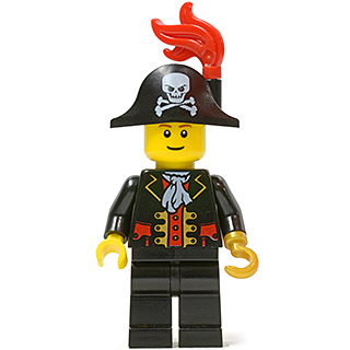 [TOY.CHAN] LEGO 樂高 2528pb03 黑色 海盜雙角帽 骷髏圖案 憤怒表情-細節圖3