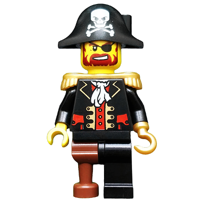 [TOY.CHAN] LEGO 樂高 2528pb03 黑色 海盜雙角帽 骷髏圖案 憤怒表情-細節圖4