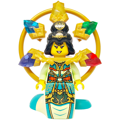 [TOY.CHAN] LEGO 樂高 98140pb14 黃綠色 蛇身 深青色 鱗片 金綠色裙擺-細節圖2