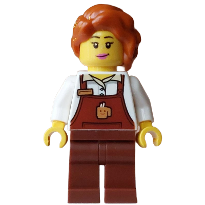 [TOY.CHAN] LEGO 樂高 2640 深橘色 頭髮 波浪長髮 右分 左撥 辮子 後孔-細節圖3