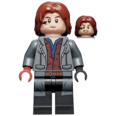 [TOY.CHAN] LEGO 樂高 88283 紅棕色 頭髮 中長波浪 中分 凌亂髮型-細節圖3