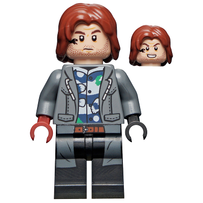[TOY.CHAN] LEGO 樂高 88283 紅棕色 頭髮 中長波浪 中分 凌亂髮型-細節圖4