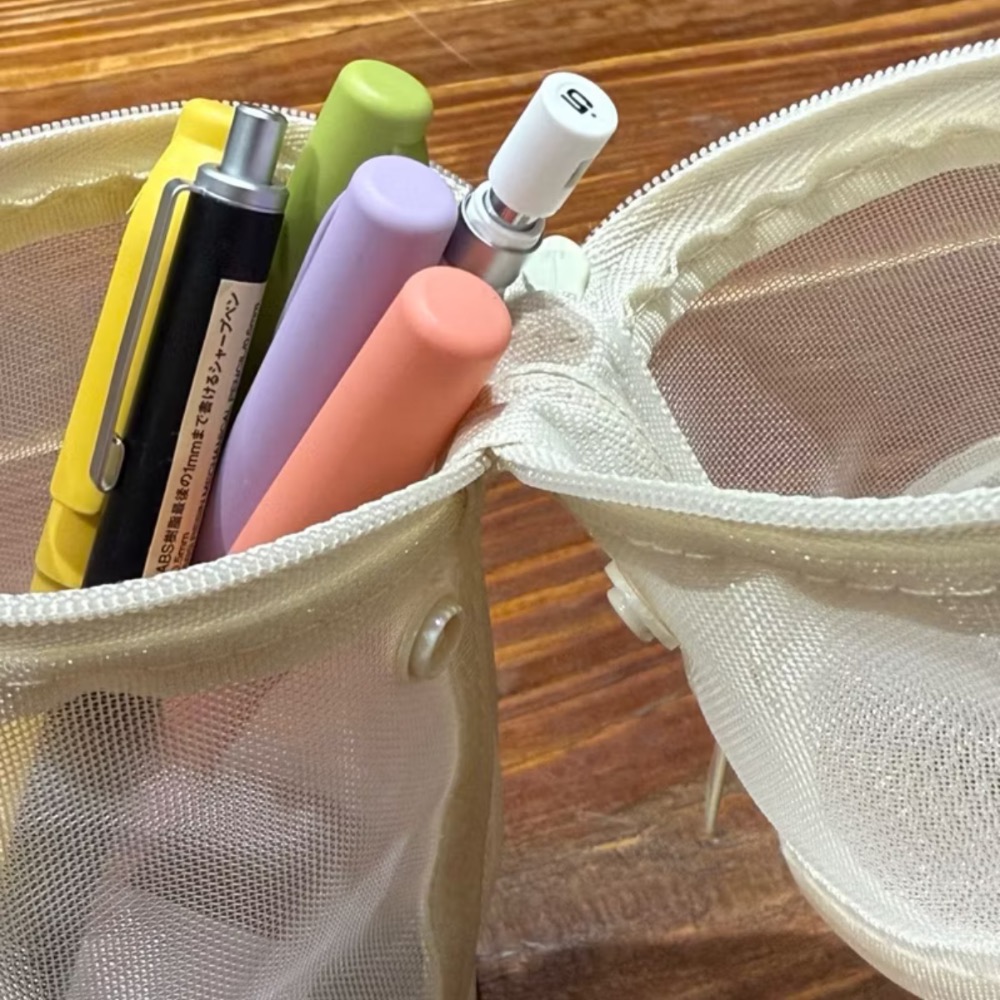 兩用筆袋🌟 [好感生活推薦] 品項：MUJI無印良品 尼龍網眼縱橫兩用筆袋　無印 文具 筆袋 筆筒 鉛筆盒 好感生活-細節圖5