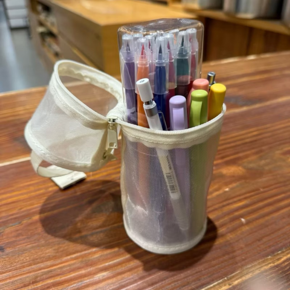 兩用筆袋🌟 [好感生活推薦] 品項：MUJI無印良品 尼龍網眼縱橫兩用筆袋　無印 文具 筆袋 筆筒 鉛筆盒 好感生活-細節圖6