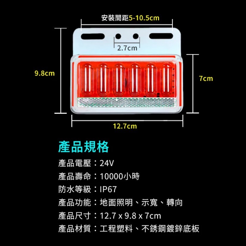 🇹🇼臺灣出貨免運【全網最低價🔥】12V24V貨車邊燈 日行燈 照地燈 警示燈 爆閃燈 方向燈 照輪燈 邊燈 倒車燈-細節圖7