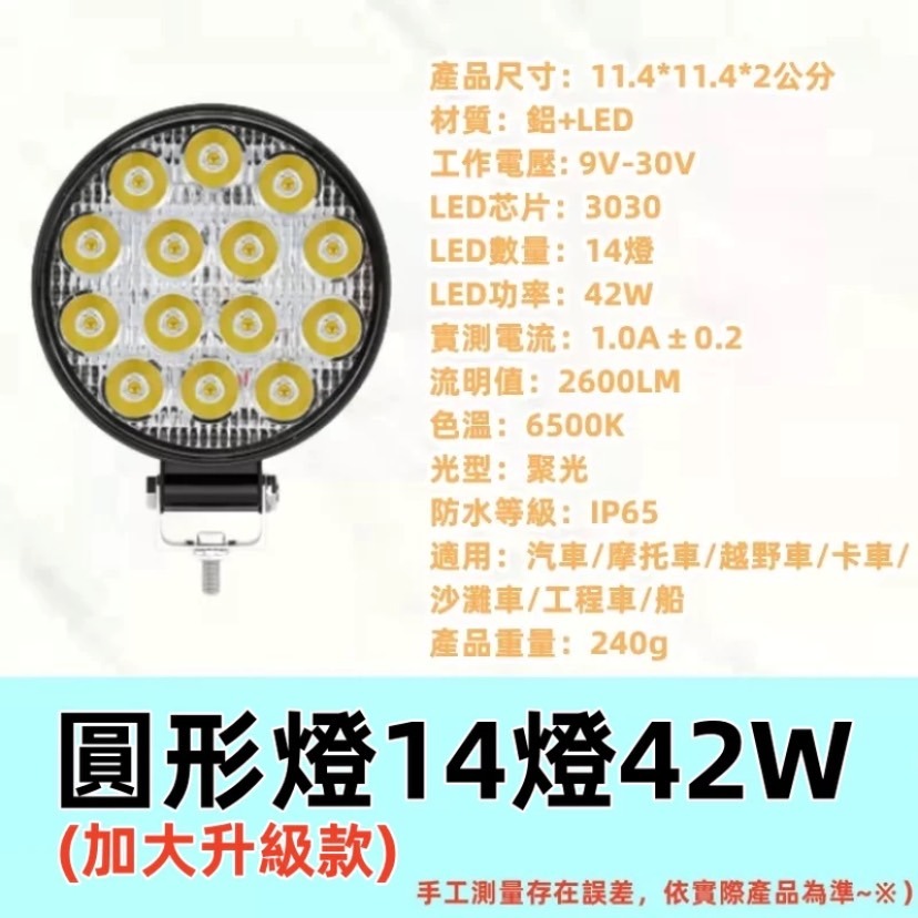 🇹🇼臺灣出貨【免運最低價🔥】大車LED工作燈 照輪燈 日行燈 警示燈 霧燈 貨車卡車 爆閃燈 怪手農機 照明燈 防-規格圖8