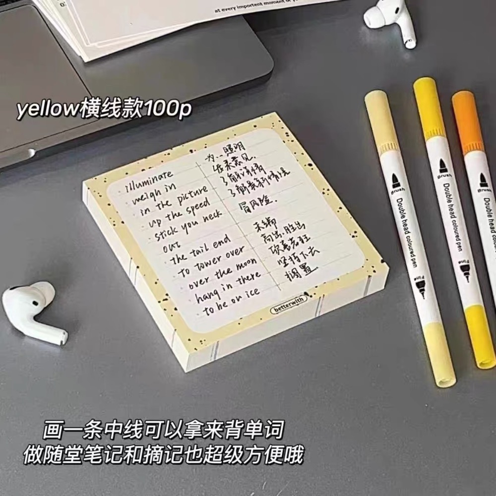 少女奶油ins風潑墨可撕便攜便簽本顏值學習計劃本便利貼-規格圖8