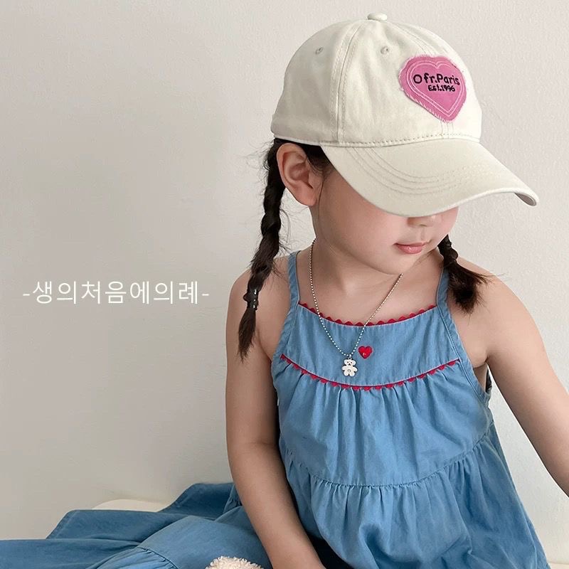 韓版兒童帽子愛心標棒球帽寶寶小孩鴨舌帽女童夏季休閒防曬遮陽帽 A3-規格圖8