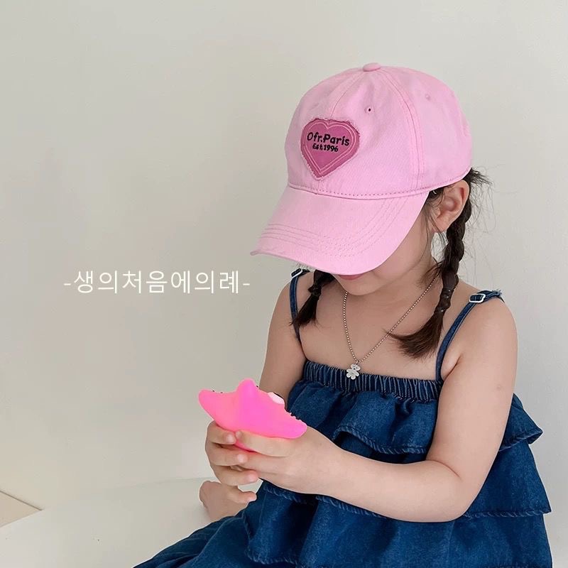韓版兒童帽子愛心標棒球帽寶寶小孩鴨舌帽女童夏季休閒防曬遮陽帽 A3-規格圖8