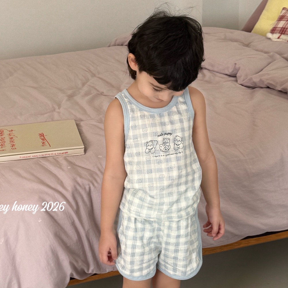 新款夏季兒童呼吸背心短褲套姿 男女寶寶 D4-規格圖3