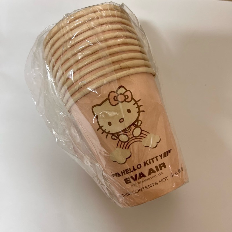 全新未拆 長榮航空 三麗鷗 hello kitty 一次性紙杯 紙杯-細節圖2