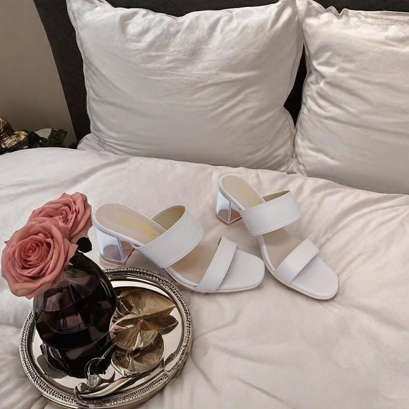 MIT台灣製 透明水晶跟 一字帶粗跟中高跟鞋 小尺碼35-40-細節圖4