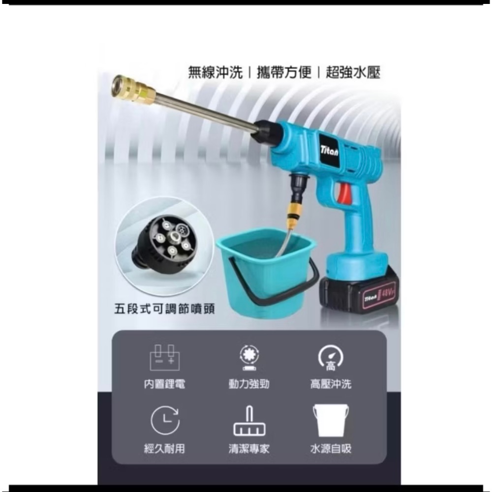 Titan 鋰電無線高壓清洗水槍現貨全配-細節圖2