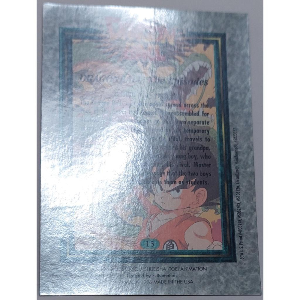 七龍珠 Dragonball 1996年 美版 NO.15 浮雕亮面金屬色澤 非萬變卡 閃卡 卡況請看照片 請看商品說明-細節圖4