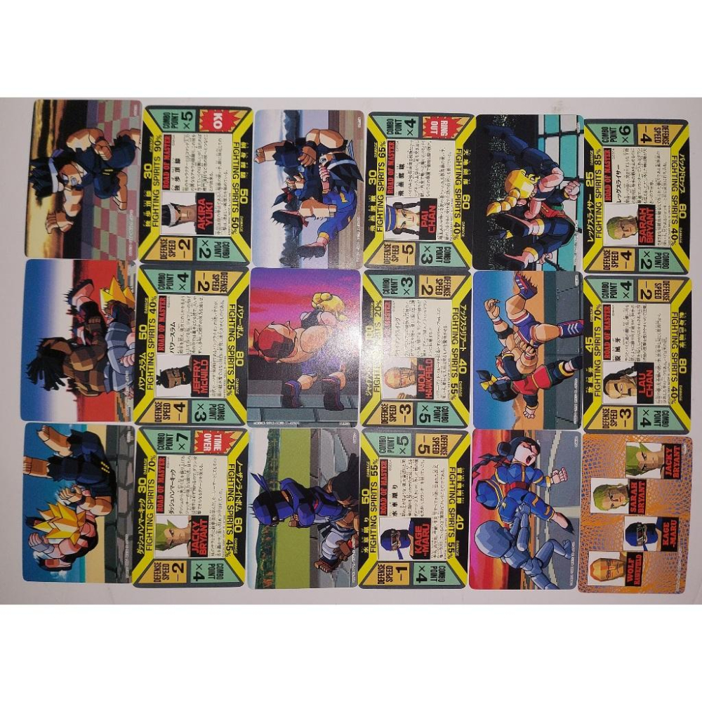 SEGA VR快打 Virtua Fighter 非快打旋風 萬變卡 普卡全套 共18張 1994年 請看商品說明-細節圖2
