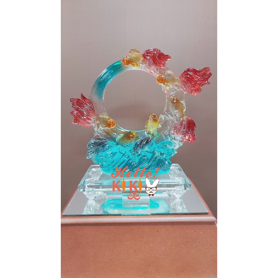 🧋琉璃 如魚得水 開幕送禮 升遷送禮 新婚賀禮 退休送禮  新居落成送禮 喬遷賀禮 退伍禮品 當選禮品  壽誕 風水擺飾-細節圖3