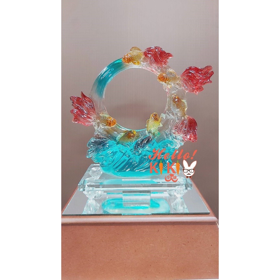 🧋琉璃 如魚得水 開幕送禮 升遷送禮 新婚賀禮 退休送禮  新居落成送禮 喬遷賀禮 退伍禮品 當選禮品  壽誕 風水擺飾-細節圖4