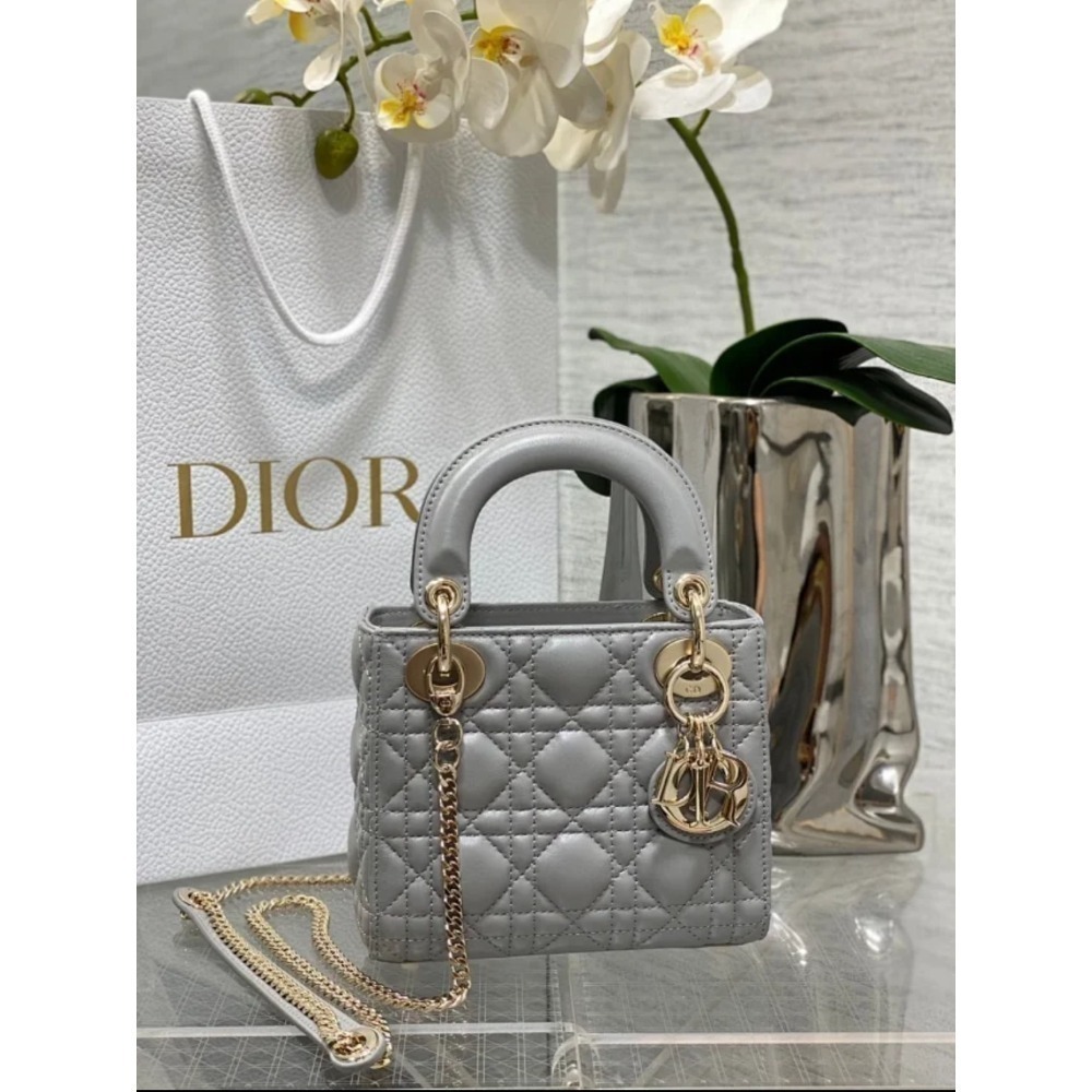 凱莉包包『只做原廠代購級別』9.9成新 超Mini 終極渠道 Dior Lady 黛妃包 經典女包 羊皮漆皮金扣銀扣琺瑯-規格圖1