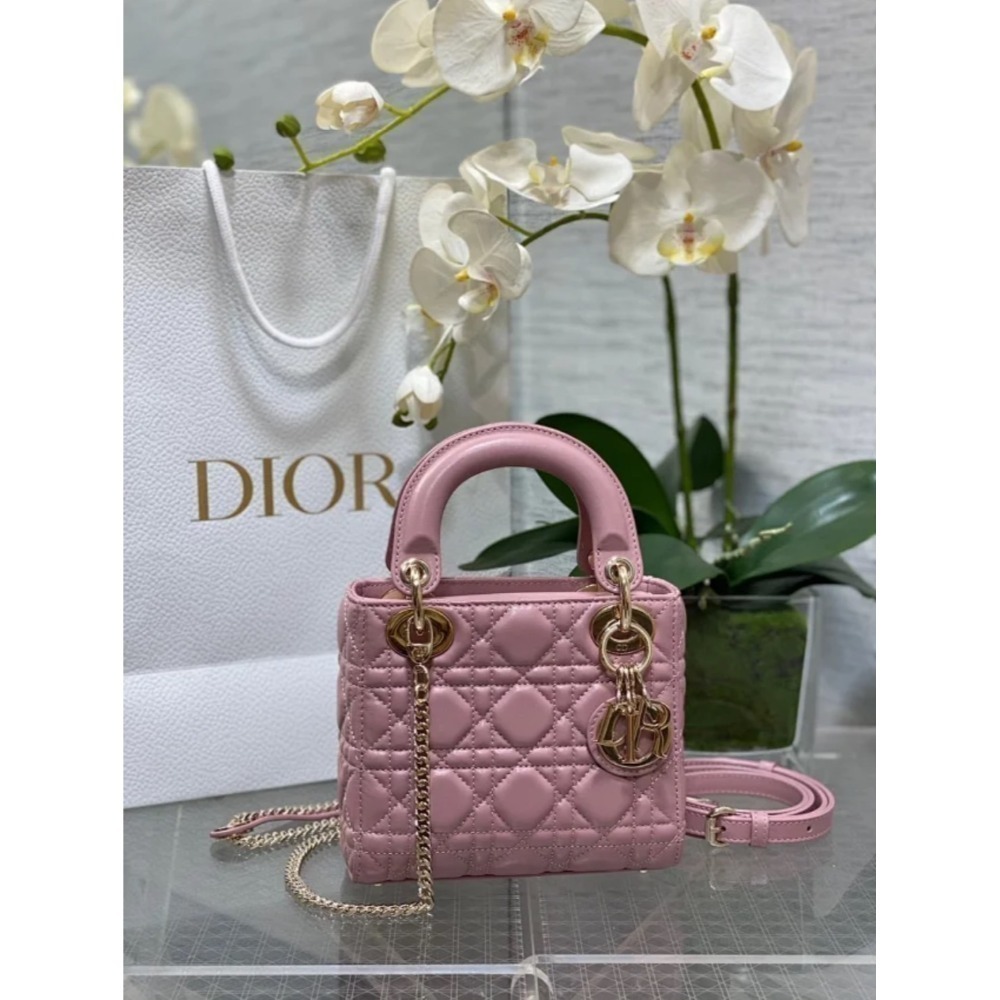 凱莉包包『只做原廠代購級別』9.9成新 超Mini 終極渠道 Dior Lady 黛妃包 經典女包 羊皮漆皮金扣銀扣琺瑯-規格圖1