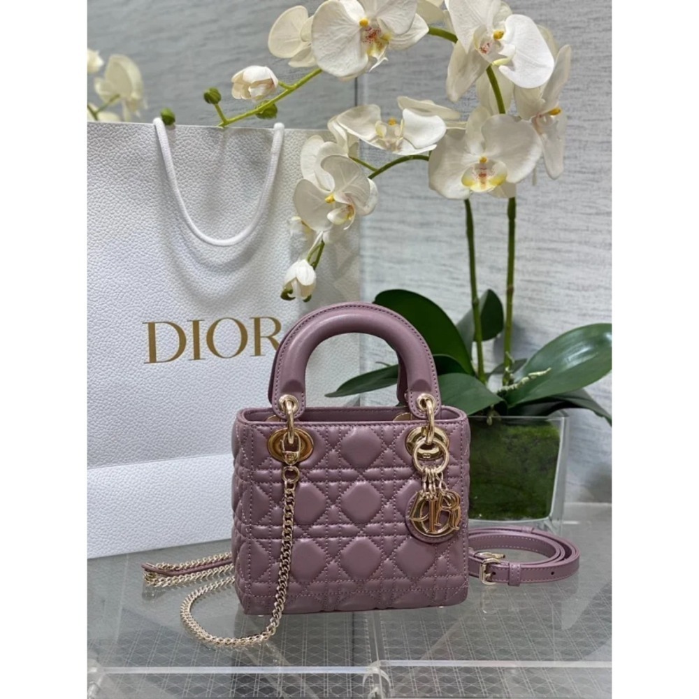 凱莉包包『只做原廠代購級別』9.9成新 三格 終極渠道 Dior Lady 黛妃包 經典女包 羊皮漆皮金扣銀扣琺瑯-規格圖1