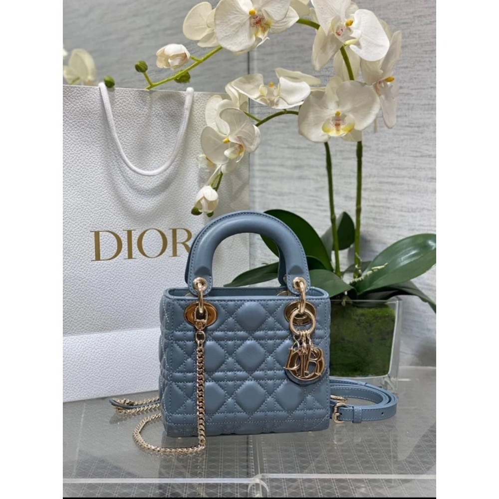 凱莉包包『只做原廠代購級別』9.9成新 六格 終極渠道 Dior Lady 黛妃包 經典女包 羊皮漆皮金扣銀扣琺瑯-規格圖1