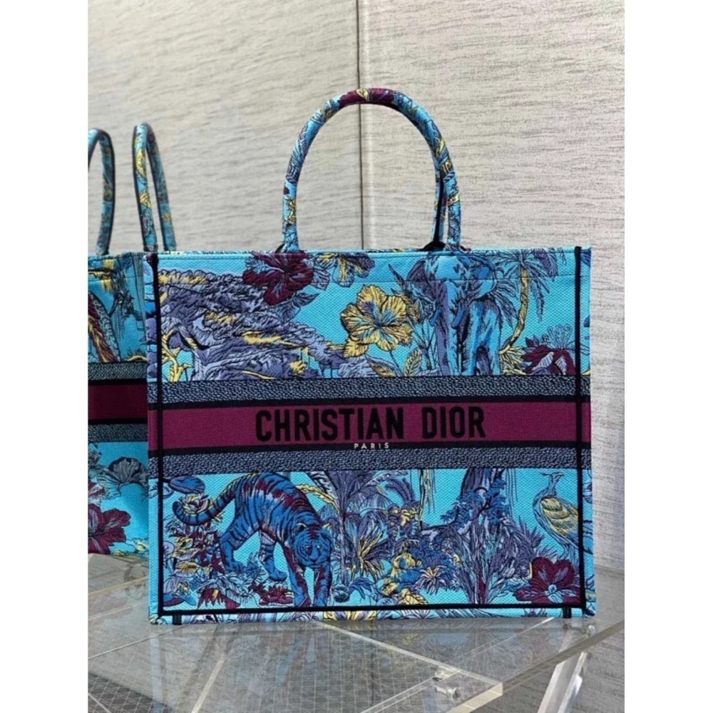凱莉包包『只做原廠代購級別』9.9成新 Dior 托特包 老花系列購物袋 Mini book tote 冬日花園蕾絲星座-規格圖9