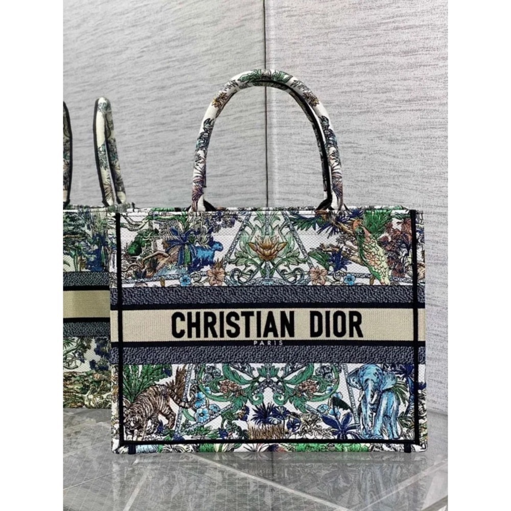 凱莉包包『只做原廠代購級別』9.9成新 Dior 托特包 老花系列購物袋 Mini book tote 冬日花園蕾絲星座-規格圖9