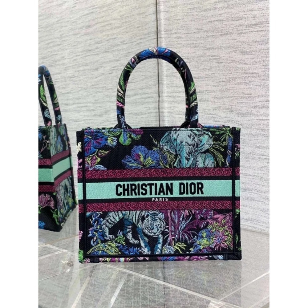 凱莉包包『只做原廠代購級別』9.9成新 Dior 托特包 老花系列購物袋 Mini book tote 冬日花園蕾絲星座-規格圖9
