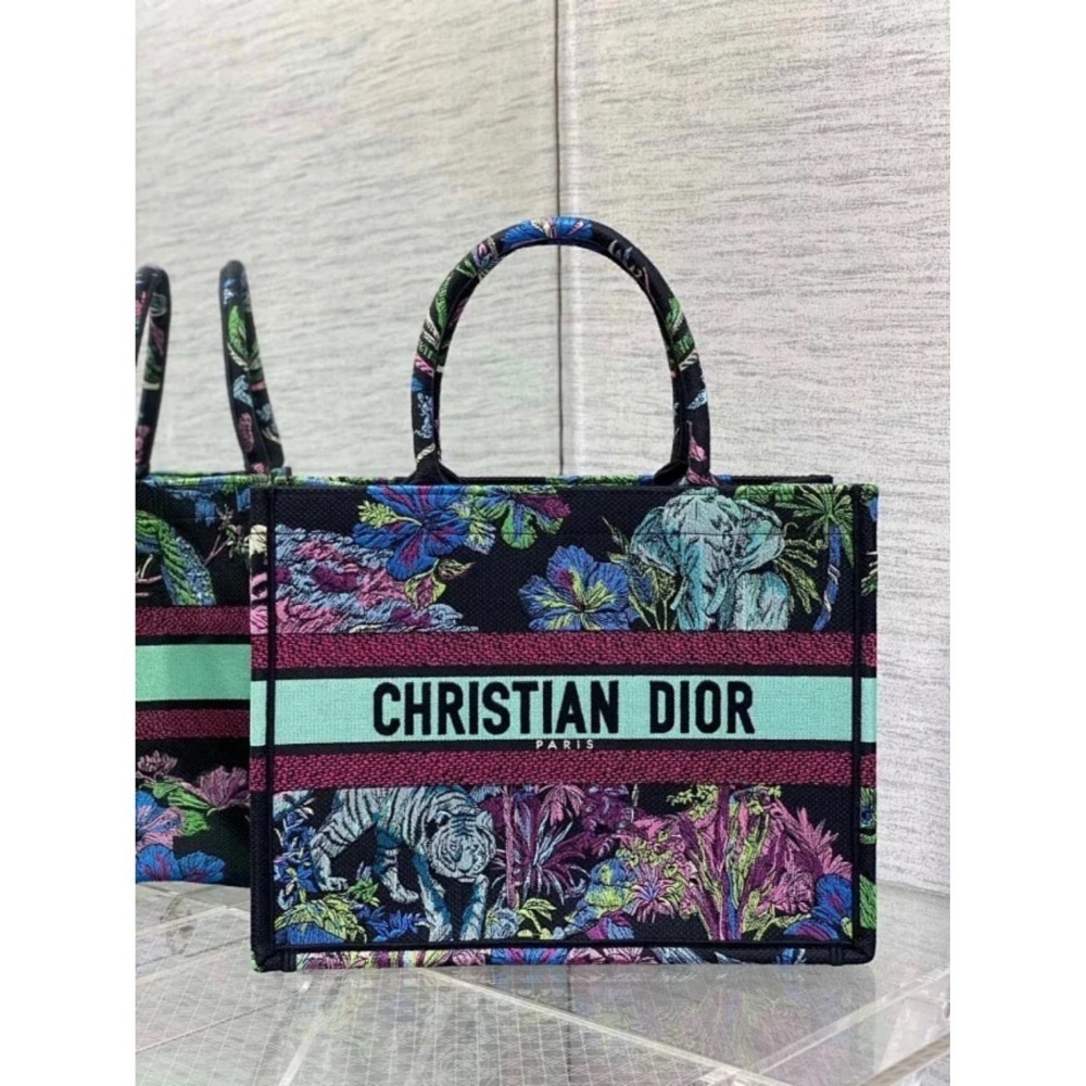 凱莉包包『只做原廠代購級別』9.9成新 Dior 托特包 老花系列購物袋 Mini book tote 冬日花園蕾絲星座-規格圖9