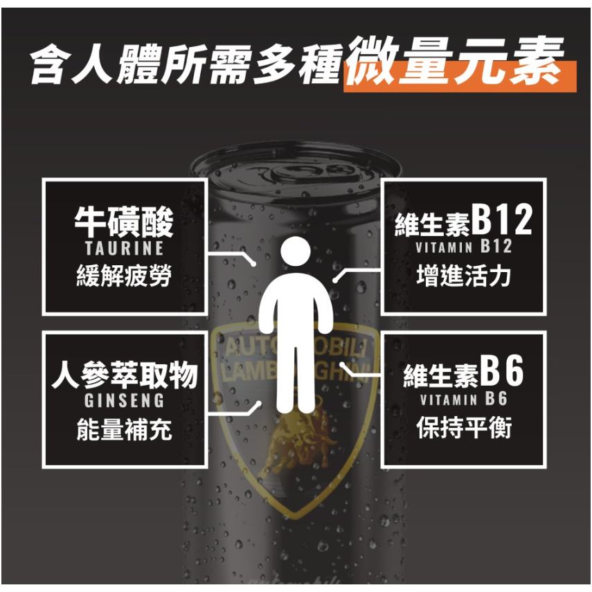 藍寶堅尼x福潤 能量飲  330ml/罐 上班、開車、派對、通宵、帶給你滿滿活力 藍寶堅尼 能量飲-細節圖5