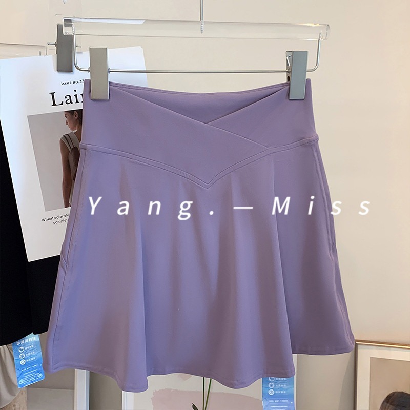 假兩件瑜伽短裙交叉腰-規格圖5