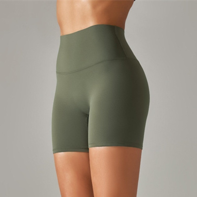 雙面錦磨毛裸感健身褲高腰修身提臀-四分褲19色-規格圖5