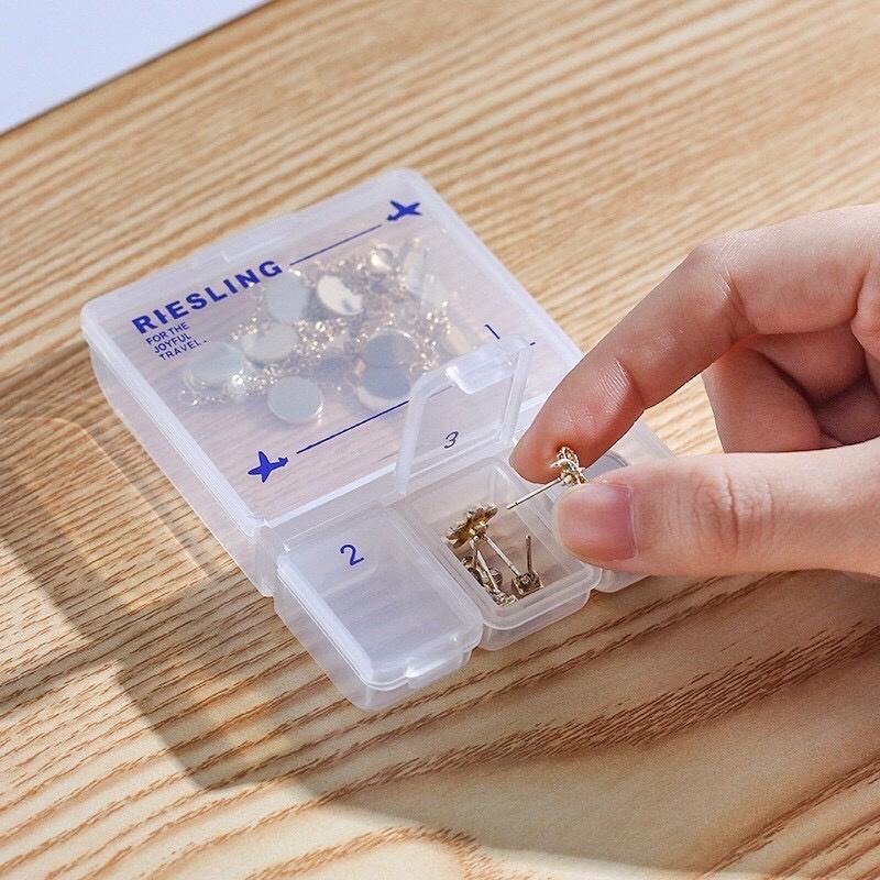 【JDS生活百貨】🛒 日本KM.873 便攜帶式方便收納藥盒 旅行攜帶收納盒/飾品盒-細節圖5