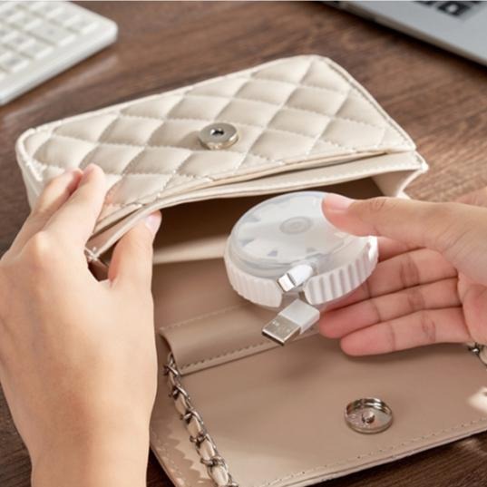 【JDS生活百貨】🛒日本KM 充電線收納捲線盒 攜帶方便  不怕線材纏繞  好收納的集線盒 1263-細節圖5