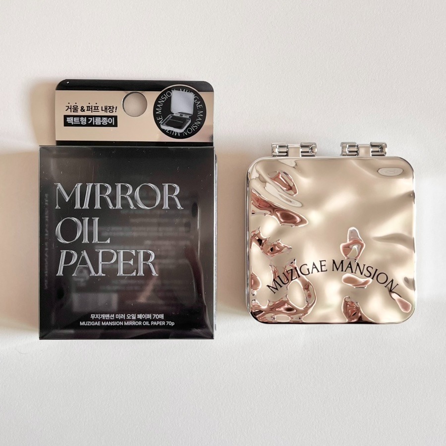 MUZIGAE MANSION｜吸油面紙 補妝神器 鏡面設計 小鏡子 粉撲 攜帶方便 不髒手 乾爽｜AnniuKr｜-細節圖2