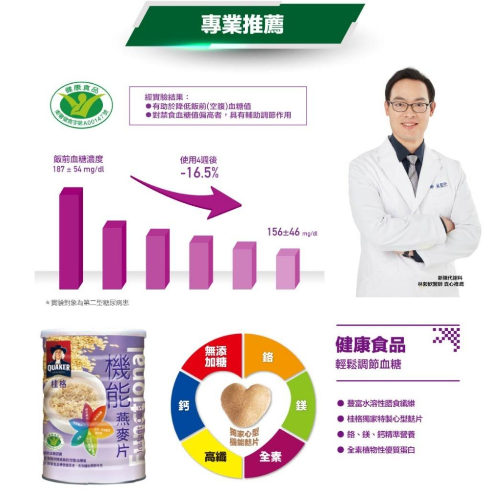 桂格機能燕麥片700g/罐 桂格大燕麥片700/罐-細節圖4
