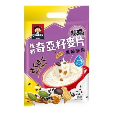 QUAKER 桂格 奇亞籽麥片黑穀堅果/藜麥核桃/草莓歐蕾/重乳鮮奶茶/特濃鮮奶 桂格-細節圖3