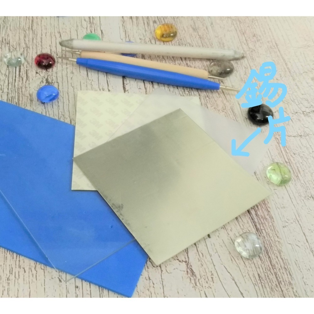 錫雕染黑筆*2 與 20*20cm錫片-細節圖2