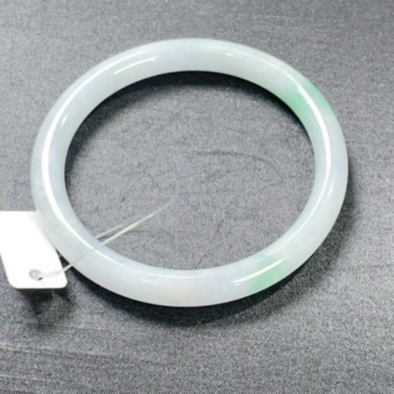 《Always9168輕奢珠寶》 41天然緬甸A貨翡翠冰紫飄陽綠色花60mm+圓條送台證-細節圖4