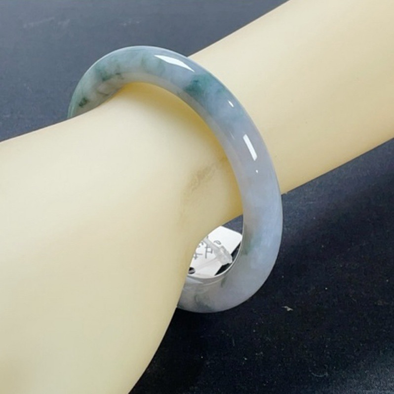 《Always9168輕奢珠寶》 B37天然緬甸A貨翡翠冰紫底飄花莫奈花園54.3mm圓條送台證-細節圖3