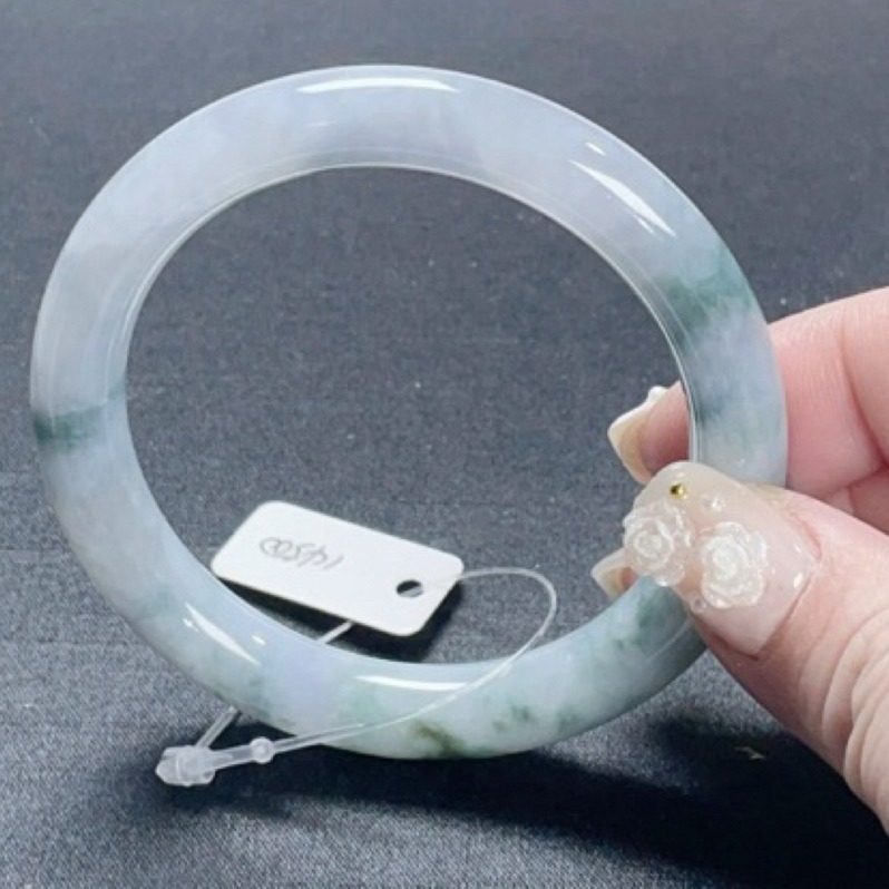 《Always9168輕奢珠寶》 B37天然緬甸A貨翡翠冰紫底飄花莫奈花園54.3mm圓條送台證-細節圖5