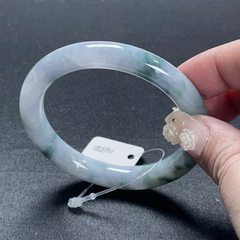 《Always9168輕奢珠寶》 B37天然緬甸A貨翡翠冰紫底飄花莫奈花園54.3mm圓條送台證-細節圖6