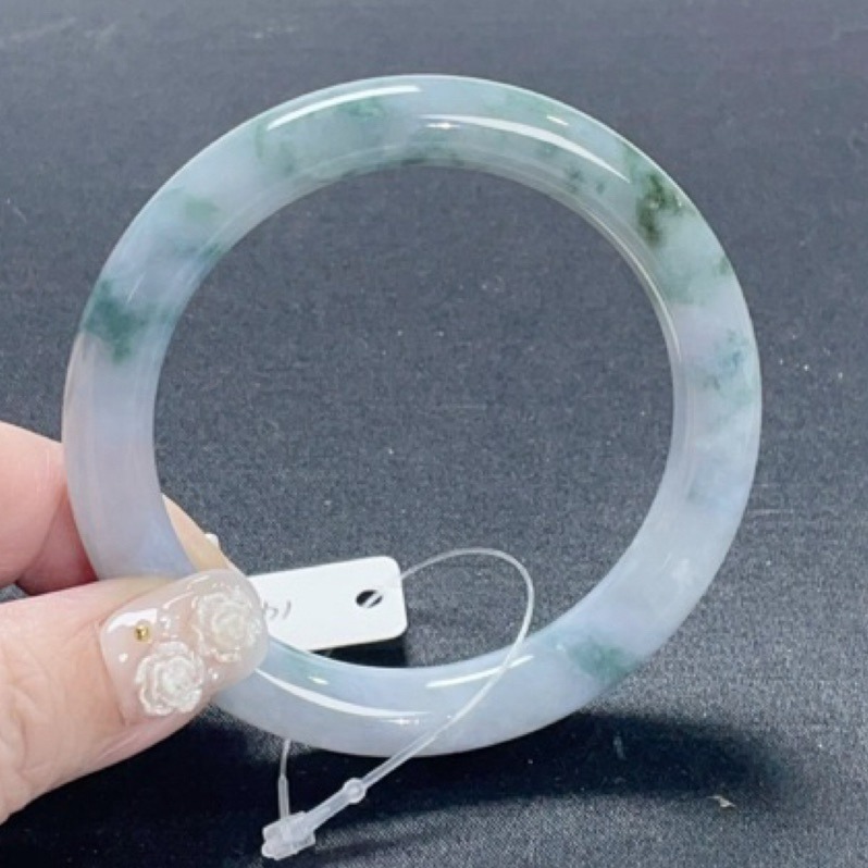 《Always9168輕奢珠寶》 B37天然緬甸A貨翡翠冰紫底飄花莫奈花園54.3mm圓條送台證-細節圖8