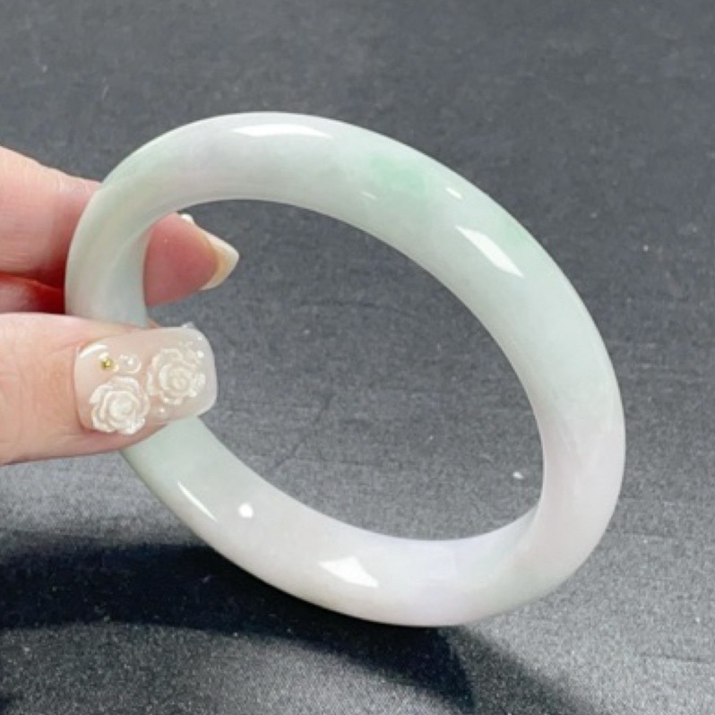 《Always9168輕奢珠寶》 B39天然緬甸A貨翡翠半山水冰飄花57mm+圓條送台證-細節圖3