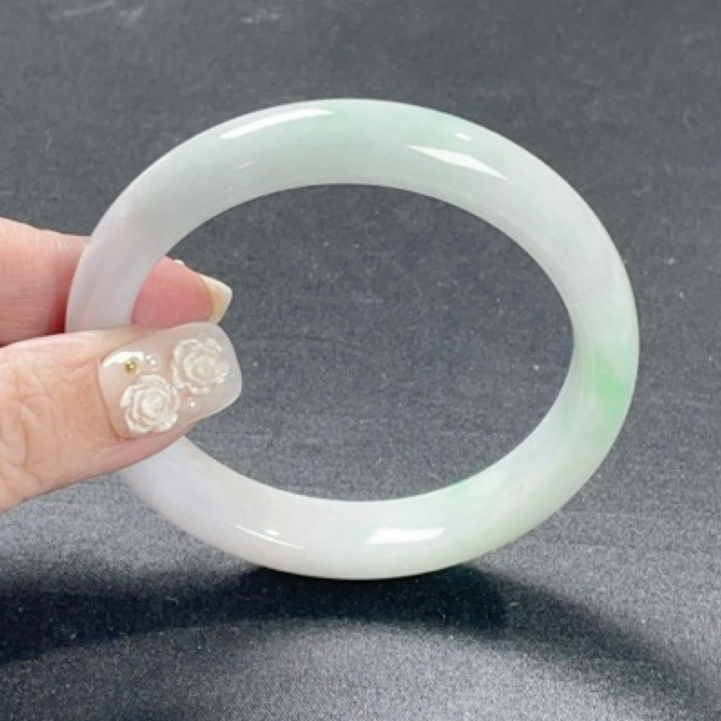 《Always9168輕奢珠寶》 B39天然緬甸A貨翡翠半山水冰飄花57mm+圓條送台證-細節圖7