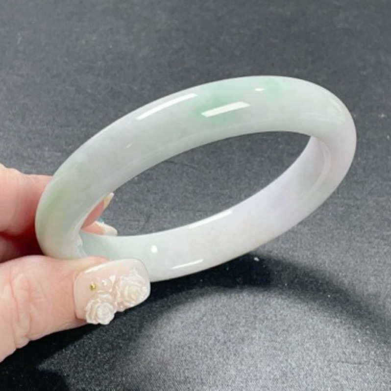 《Always9168輕奢珠寶》 B39天然緬甸A貨翡翠半山水冰飄花57mm+圓條送台證-細節圖8