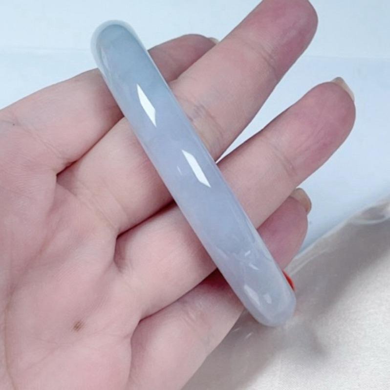 《Always9168輕奢珠寶》A02天然緬甸A貨翡翠手鐲冰膠瑪瑙底紫羅蘭55mm圓條鐲台證-細節圖6